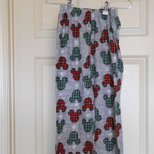 Boys Disney Mouse Ears Pajama Bottoms Grey Red Green Size 12